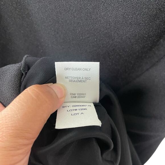 Talbots Shift Dress Chiffon Hem Trim Back V Neck Zip with Jeweled Detail 14 P - Picture 8 of 9